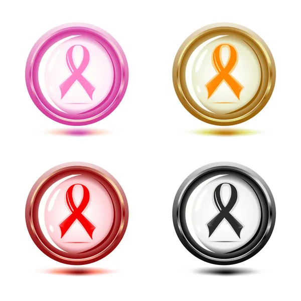 Vector illustration of a set of support ribbon icons. — Stock Vector
