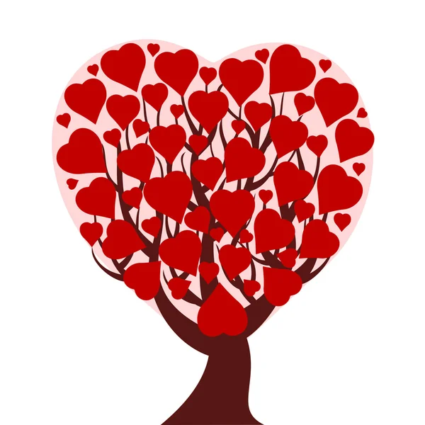 Ilustração vetorial de uma árvore do coração isolada sobre fundo branco —  Vetores de Stock