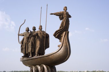 Monument of the mythical founders of Kiev clipart