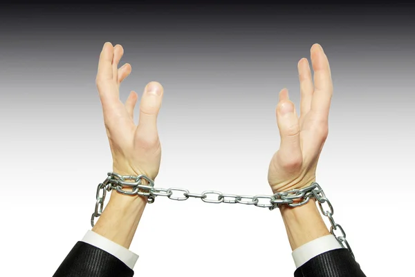 Hands in chains — Stock Photo, Image