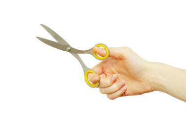 Scissors in hand clipart