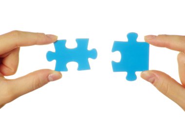 Puzzle in hands clipart