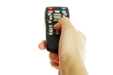 Remote control in hand clipart