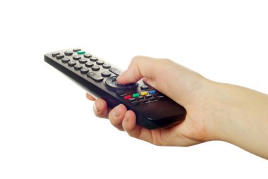 Remote control in hand clipart