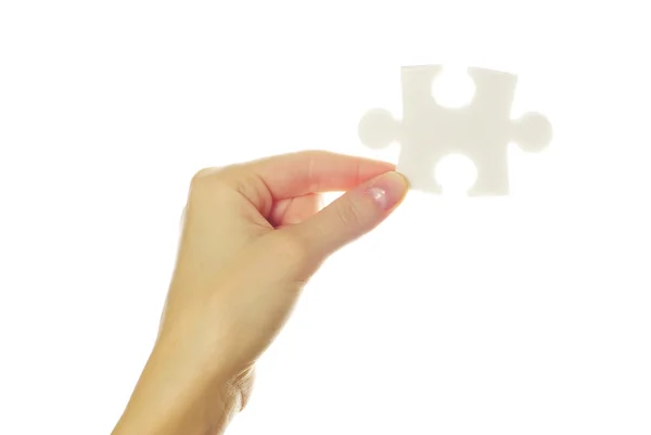 Puzzle in hand — Stock Photo, Image