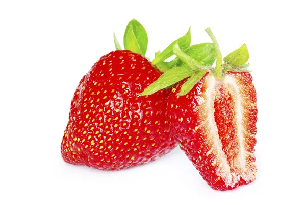 Die Erdbeere Isoliert Über Weiß — Stockfoto