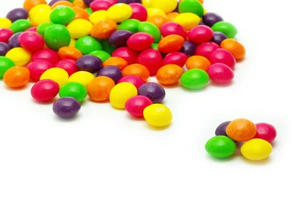 Set Sweet Dragees Different Color White Background — Stock Photo, Image
