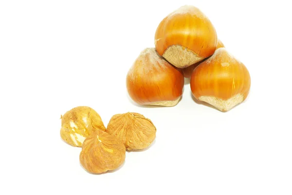 Much Hazelnuts Isolated White — Stock Photo, Image