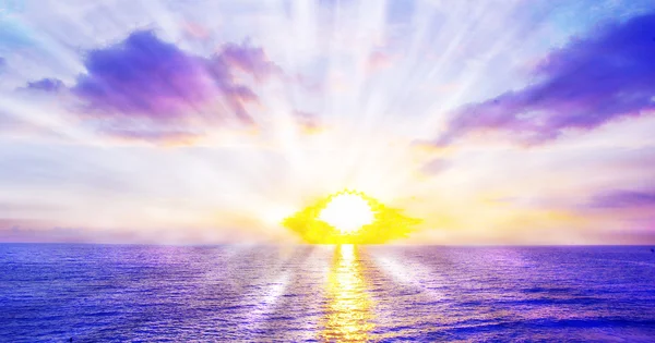 Fantastisk Solnedgång Över Havet — Stockfoto