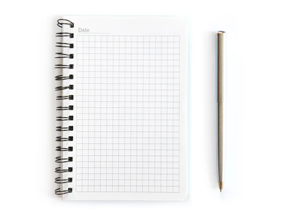 Prázdný Spirálový Notepad Izolovaný Bílém — Stock fotografie