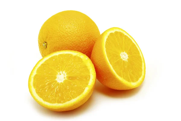 新鲜橙子 白色孤立 — 图库照片