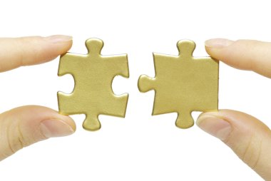 Puzzle in hands clipart