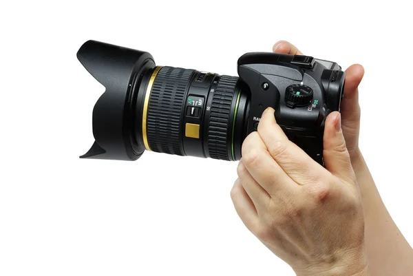 Camera in hands — Stock Photo, Image