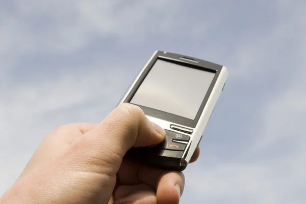 Рука Тримає Мобільний Телефон Підтримки — стокове фото