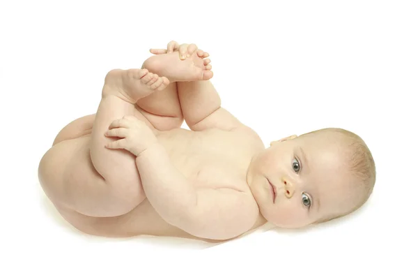 Neugeborenes Mädchen Isoliert Auf Weiß — Stockfoto