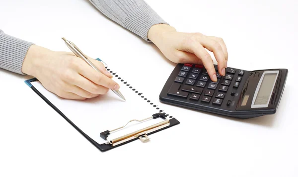 Pen and calculator — Stock Photo, Image