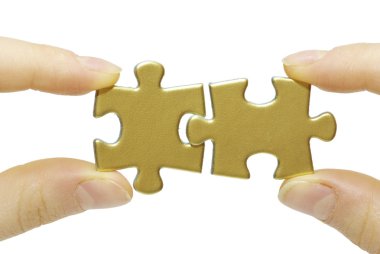 Puzzle in hands clipart