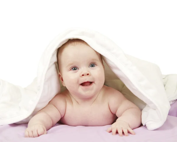 Bebé Mirando Desde Debajo Manta —  Fotos de Stock