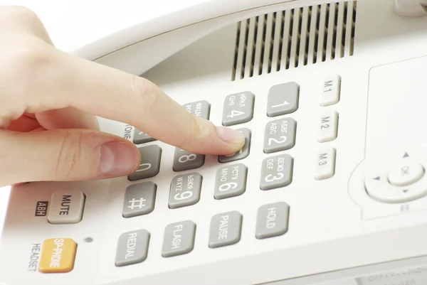 Finger White Telephone Keypad — Stock Photo, Image