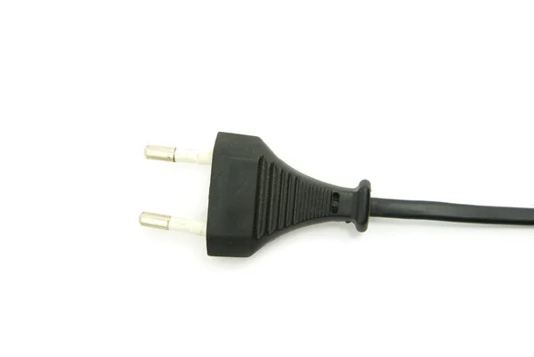 Black Power Plug Isolated White — Stock Photo, Image