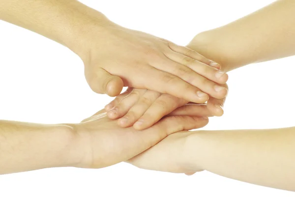 Pile Hands Isolated White — Stock Photo, Image