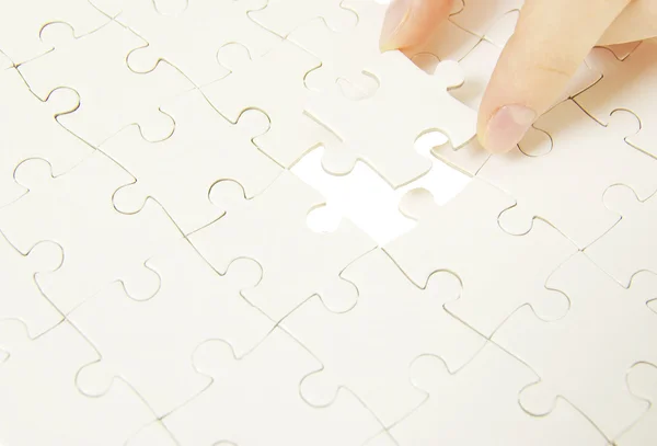 Hands Holding Puzzle Piece Business Concepts — Stock Photo, Image