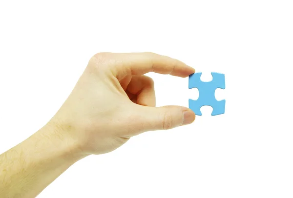 Puzzle in der Hand — Stockfoto