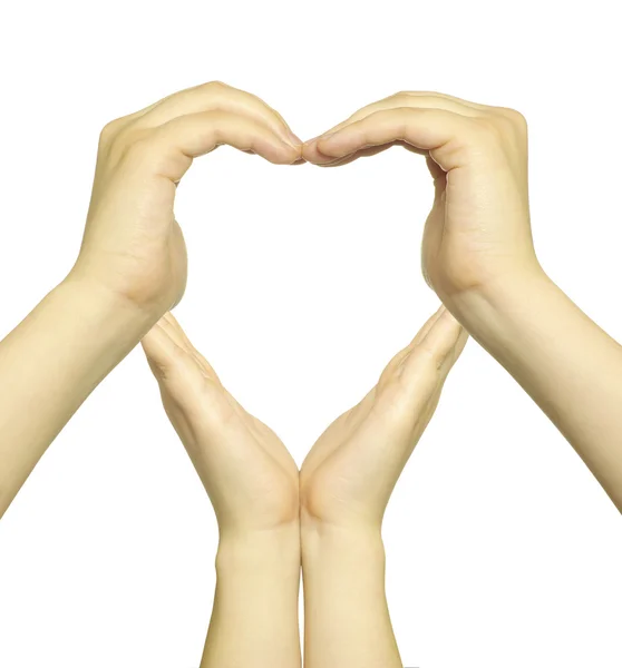 Kadın Eller Kalp Şeklinde Yapılan — Stok fotoğraf