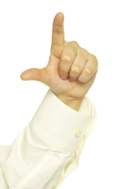 Ekran beyaz izole dokunmadan el