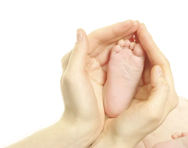 Yeni Doğmuş Bebek Ayakları Beyazda Izole Edilmiş — Stok fotoğraf