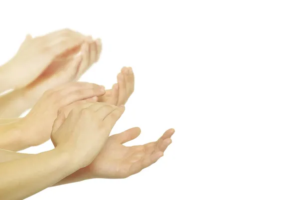 Τα χέρια σε λευκό — Φωτογραφία Αρχείου