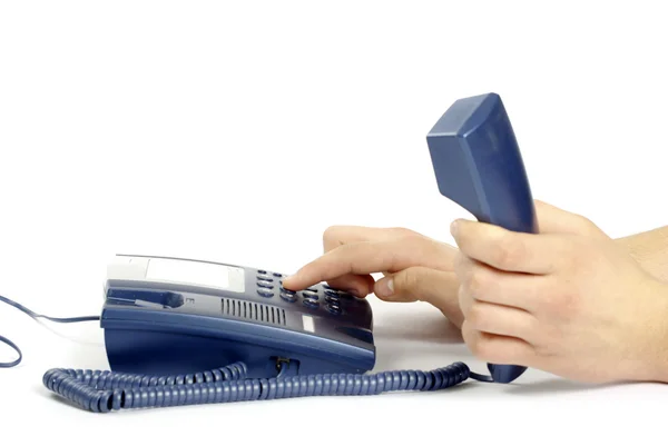 Telefoon Ontvanger Hand Geïsoleerd Wit — Stockfoto