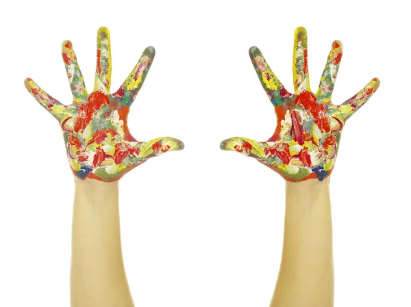 Handen geschilderd — Stockfoto