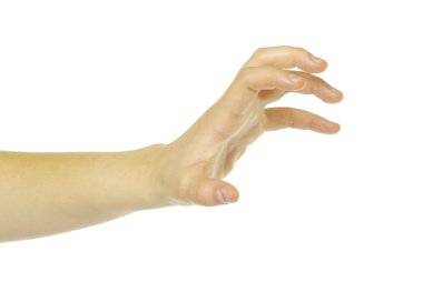 Hand on white clipart