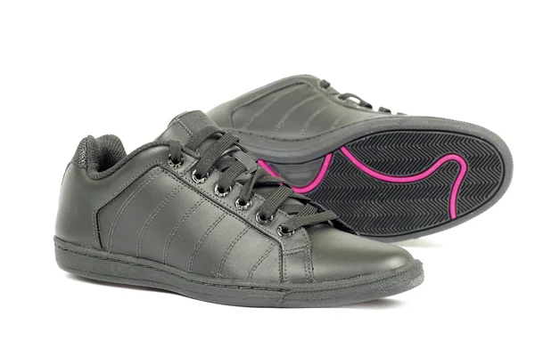 Sport Black Shoes Pair White Background — Stock Photo, Image