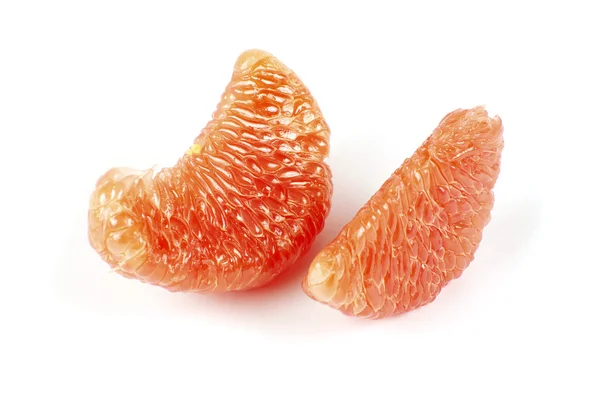 Halbiert Grapefruit Isoliert Auf Weißem Hintergrund — Stockfoto