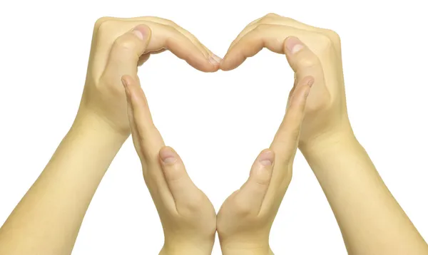 Frauenhände Herzform — Stockfoto