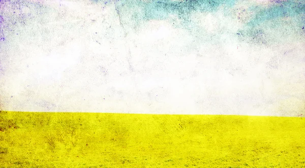 Grunge Obraz Zeleného Pole Modré Oblohy — Stock fotografie