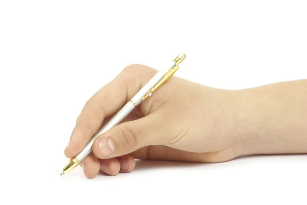 Ручка Руке Женщины Изолированы Белом Фоне — стоковое фото