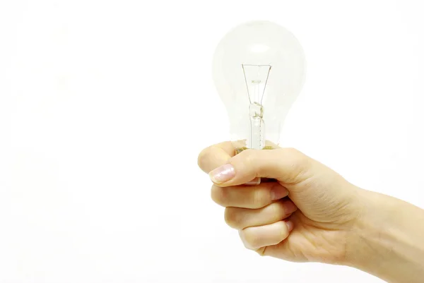 Hand holding bulb — Stock Photo, Image