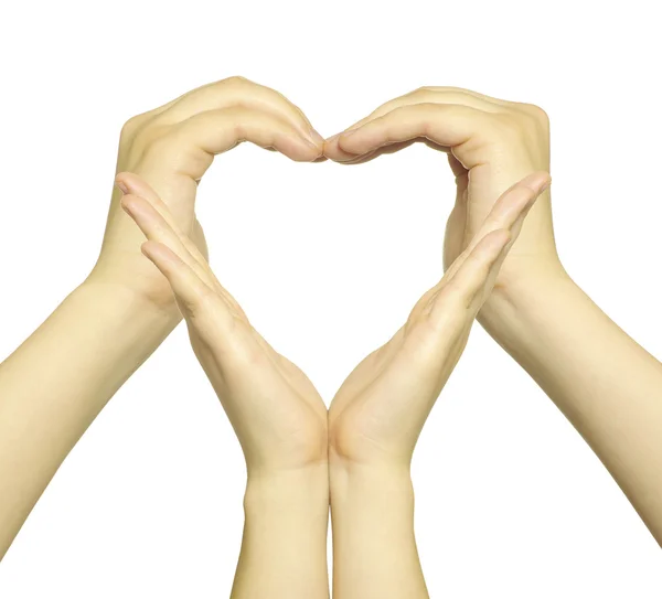 Frauenhände Herzform — Stockfoto