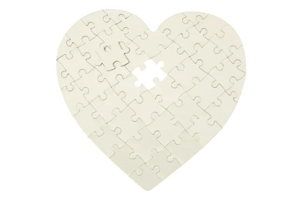 Coração feito de quebra-cabeça — Fotografia de Stock