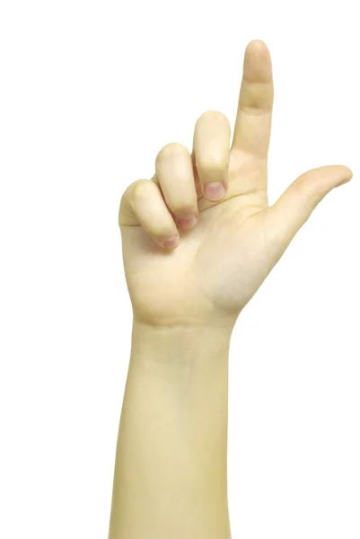 Hand touching screen — Stock Photo, Image
