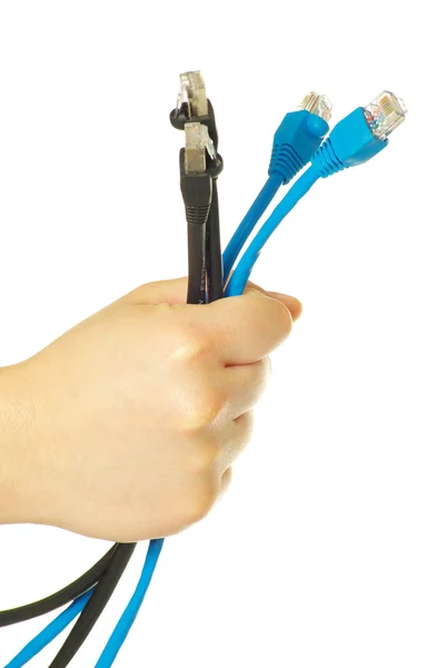 Cables in hand Royalty Free Stock Photos