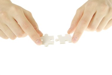 Puzzle in hands clipart