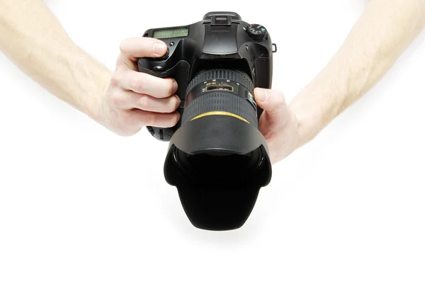 Fényképezőgép a kézben — Stock Fotó