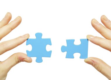 Puzzle in hands clipart