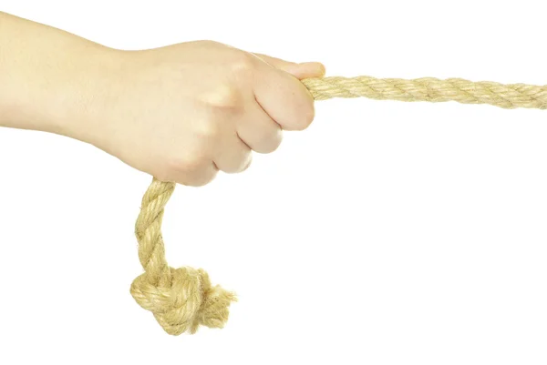 Hand and rope — Stock Photo, Image