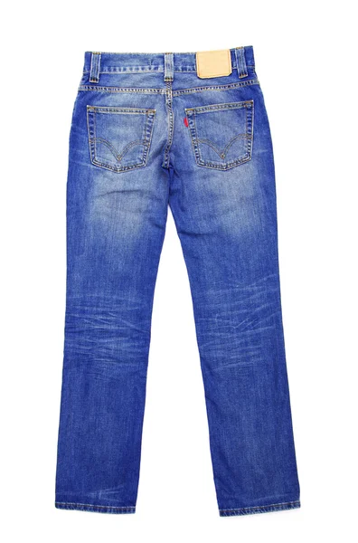 Jeans på vit — Stockfoto