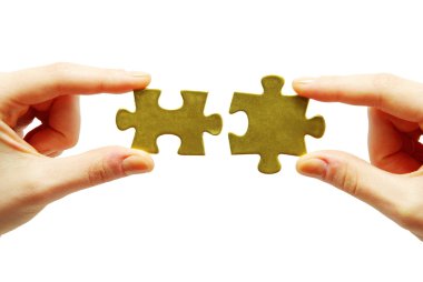 Puzzle in hands clipart